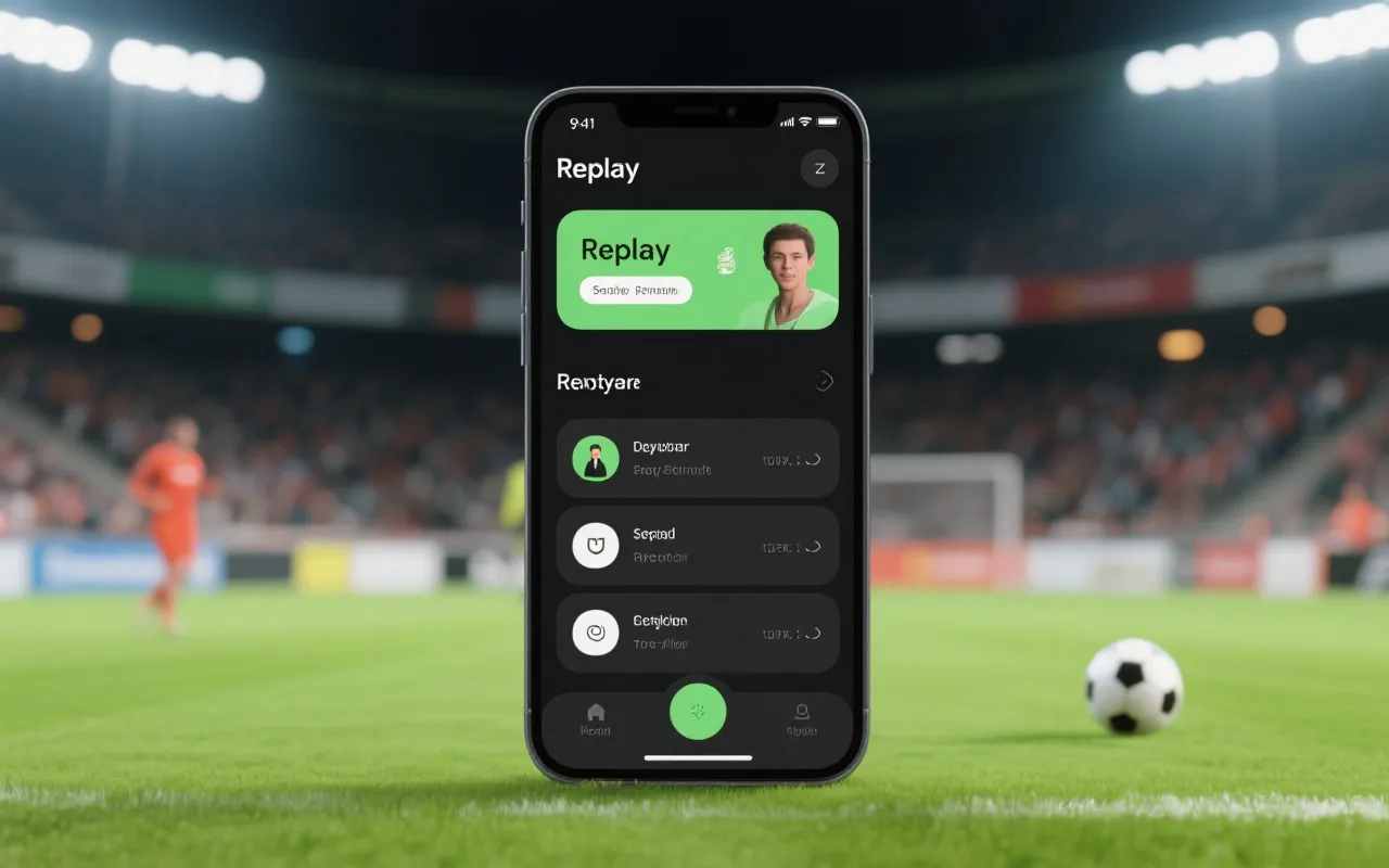 移动端足球回放App示例界面